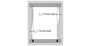 <p>Le DTU 36.5 accepte un écart de maximum 10 mm.</p>
