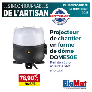 Promotion  sur le projecteur de chantier DOME50E