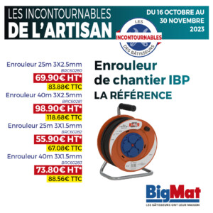 Promotion  sur 4 enrouleurs de chantier de spécificités différentes.  