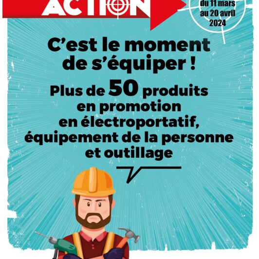 Promotion sur plus de 50 produits pour bricoler, construire et rénover.