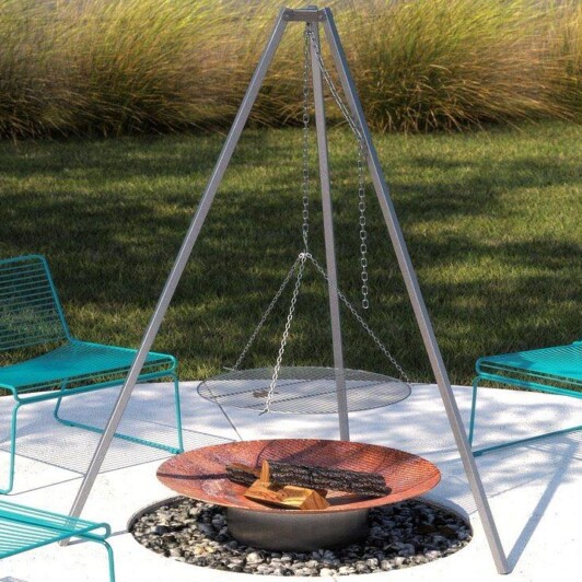 Grille trépied suspendu et son bol de diamètre 80 - Fargau